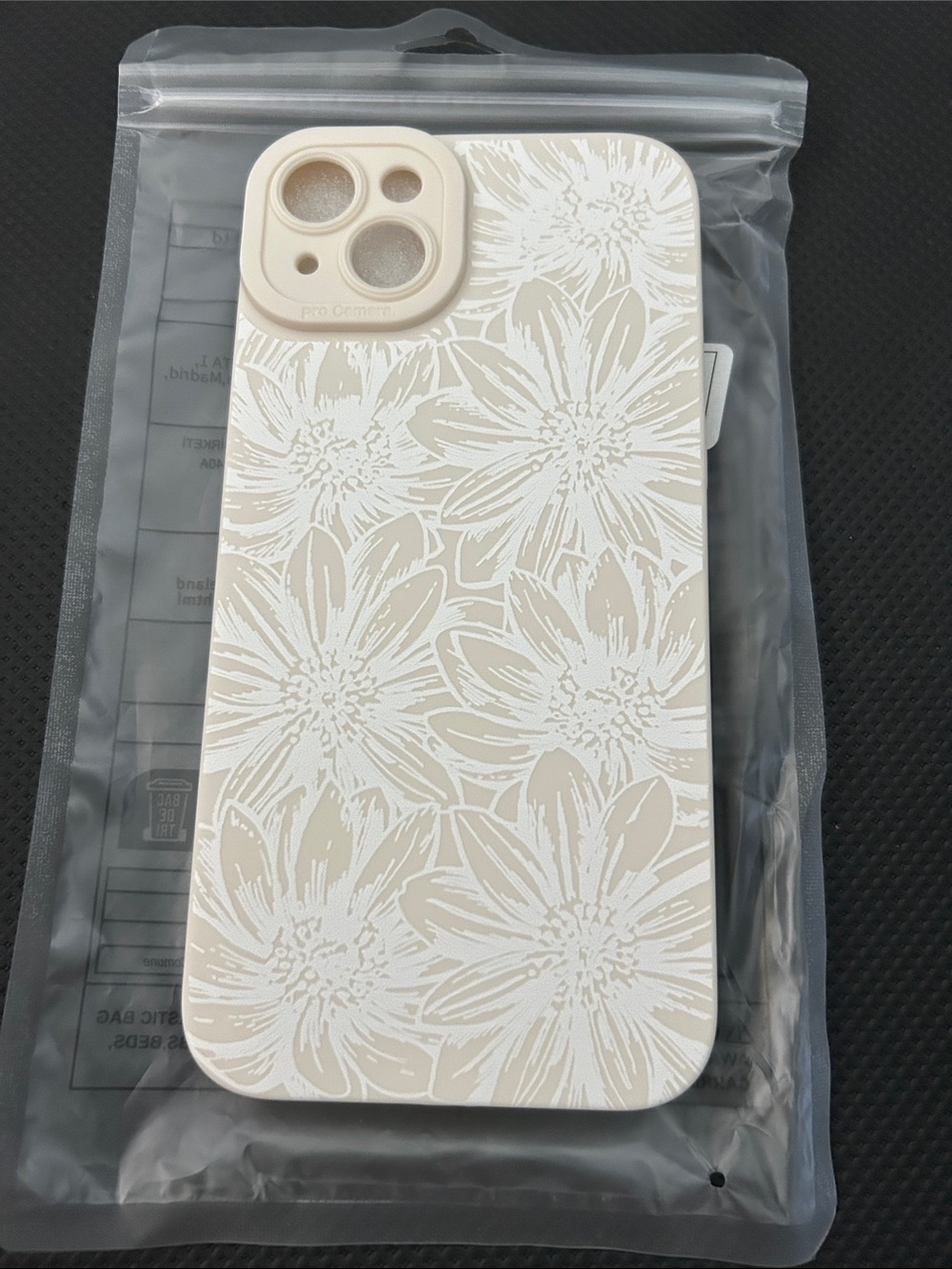 Floral Pattern Beige Phone Case - 14 Plus iPhone